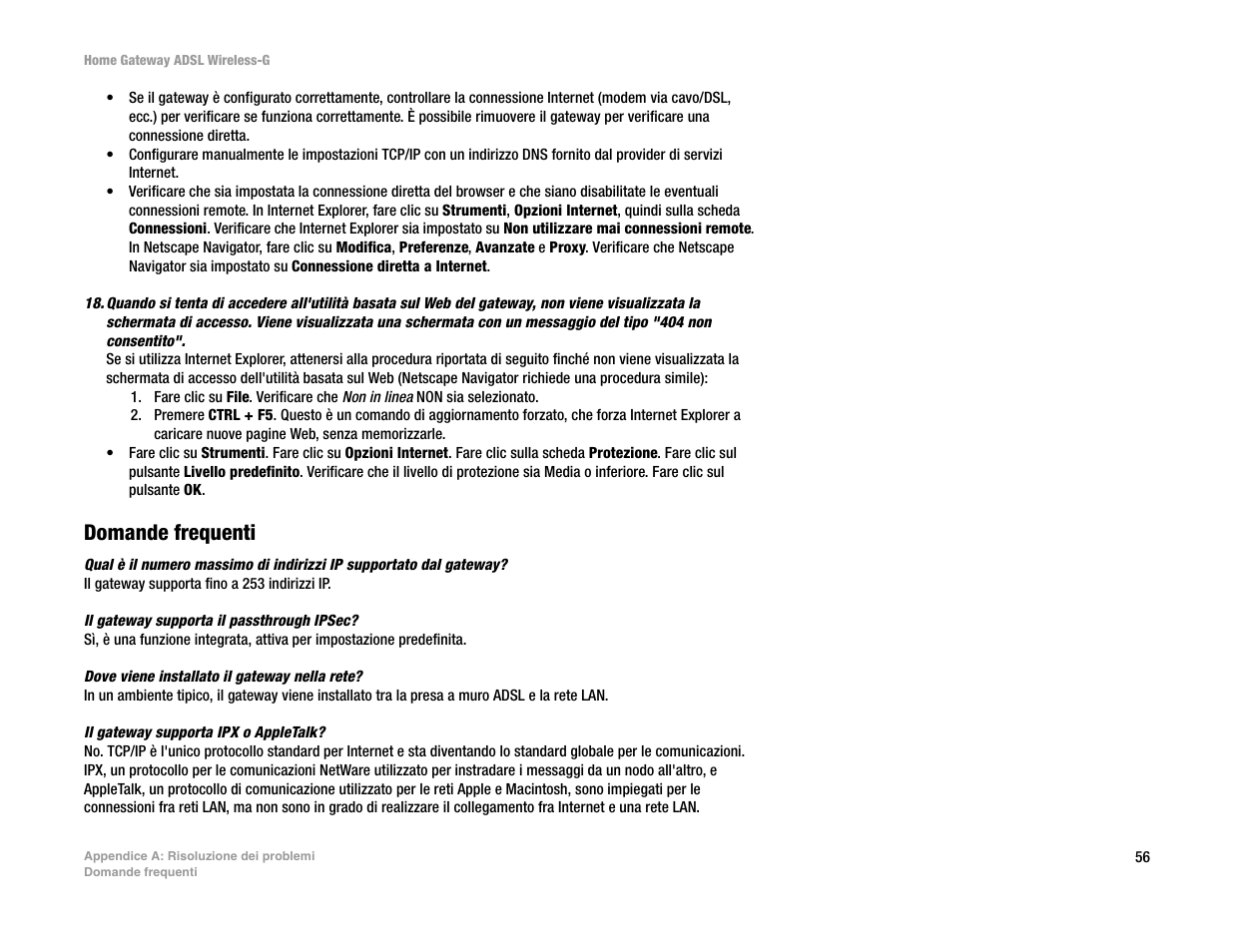 Domande frequenti | Linksys UWAG200G User Manual | Page 545 / 867