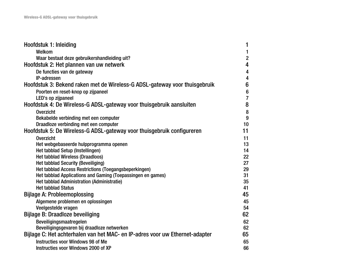 Inhoudsopgave | Linksys UWAG200G User Manual | Page 584 / 867