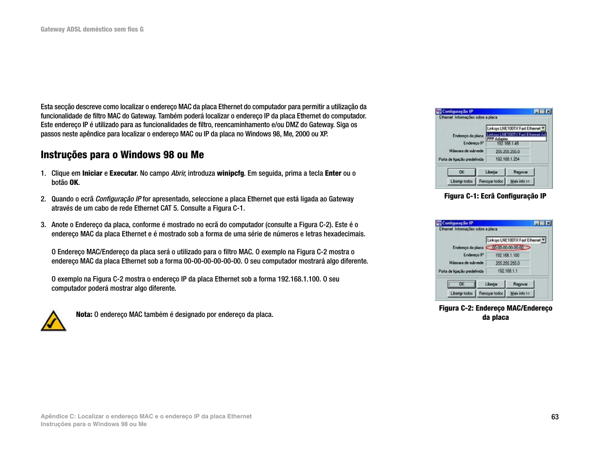 Instruções para o windows 98 ou me | Linksys UWAG200G User Manual | Page 746 / 867
