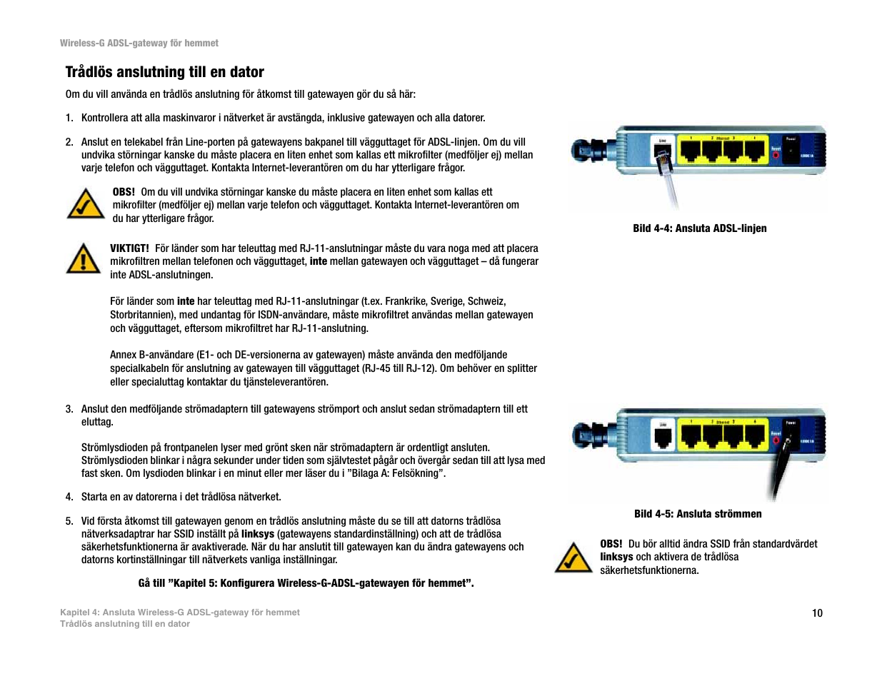 Trådlös anslutning till en dator | Linksys UWAG200G User Manual | Page 787 / 867