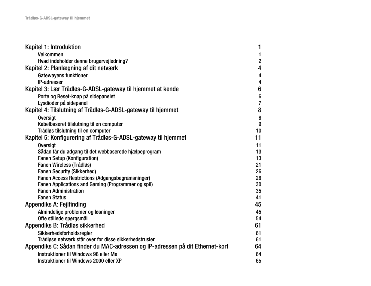 Indholdsfortegnelsen | Linksys UWAG200G User Manual | Page 97 / 867