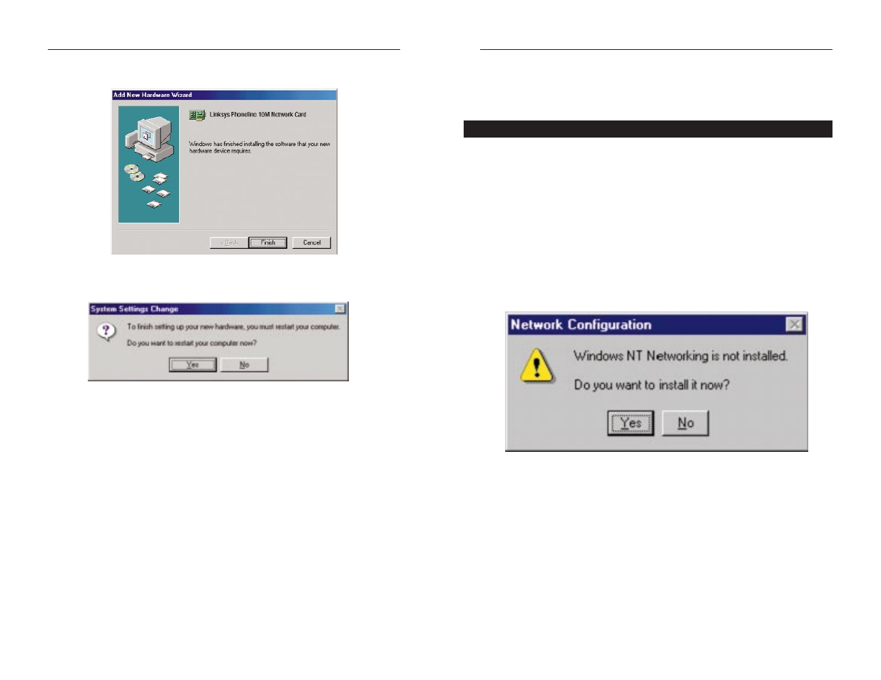Windows nt 4.0 installation and setup | Linksys HPN200 User Manual | Page 10 / 25