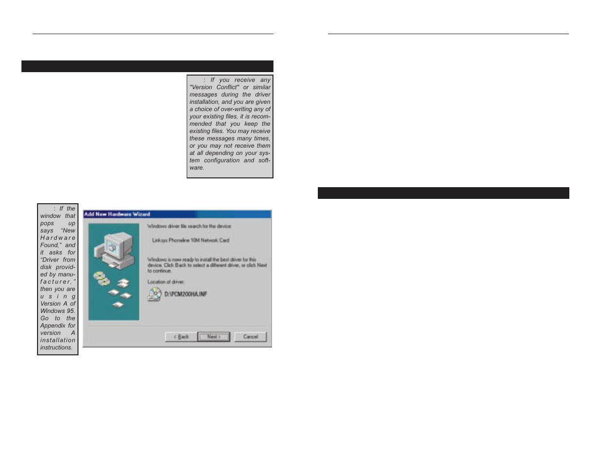 Windows 95 installation and setup | Linksys HPN200 User Manual | Page 6 / 25