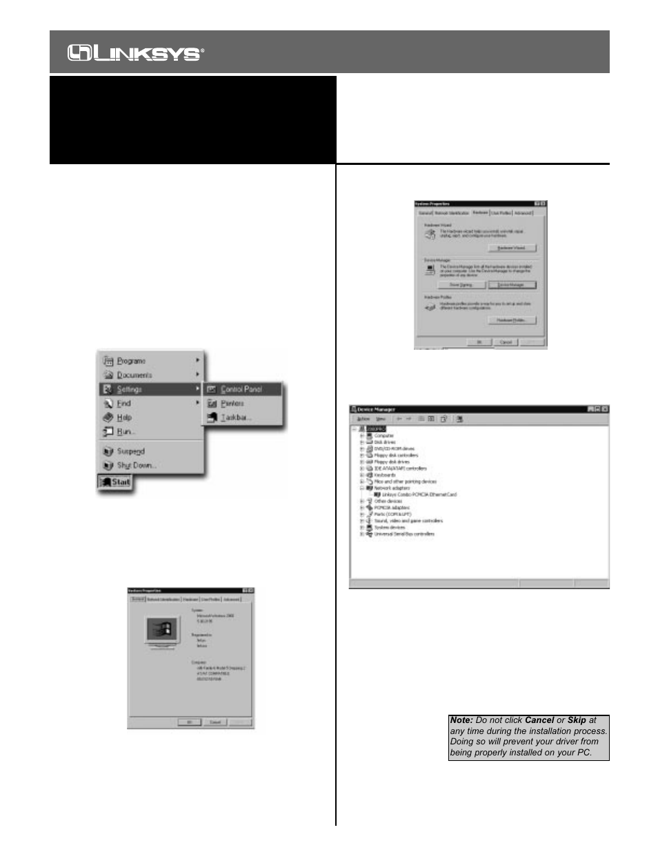 Linksys Instant Ethernet Combo Ethernet LAN Card EC2T User Manual | 1 page