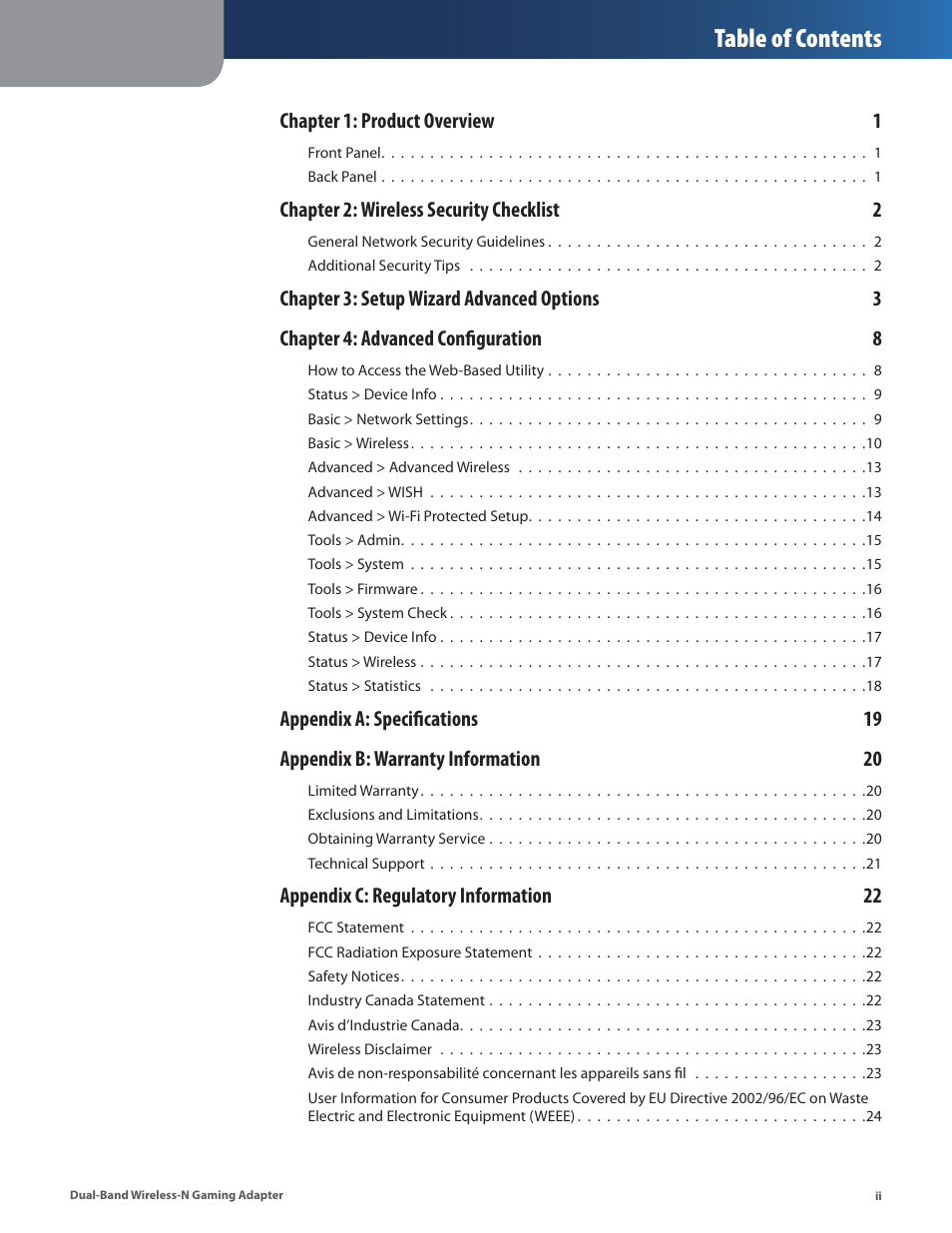 Linksys ULTRA RANGE PLUS WGA600N User Manual | Page 3 / 30