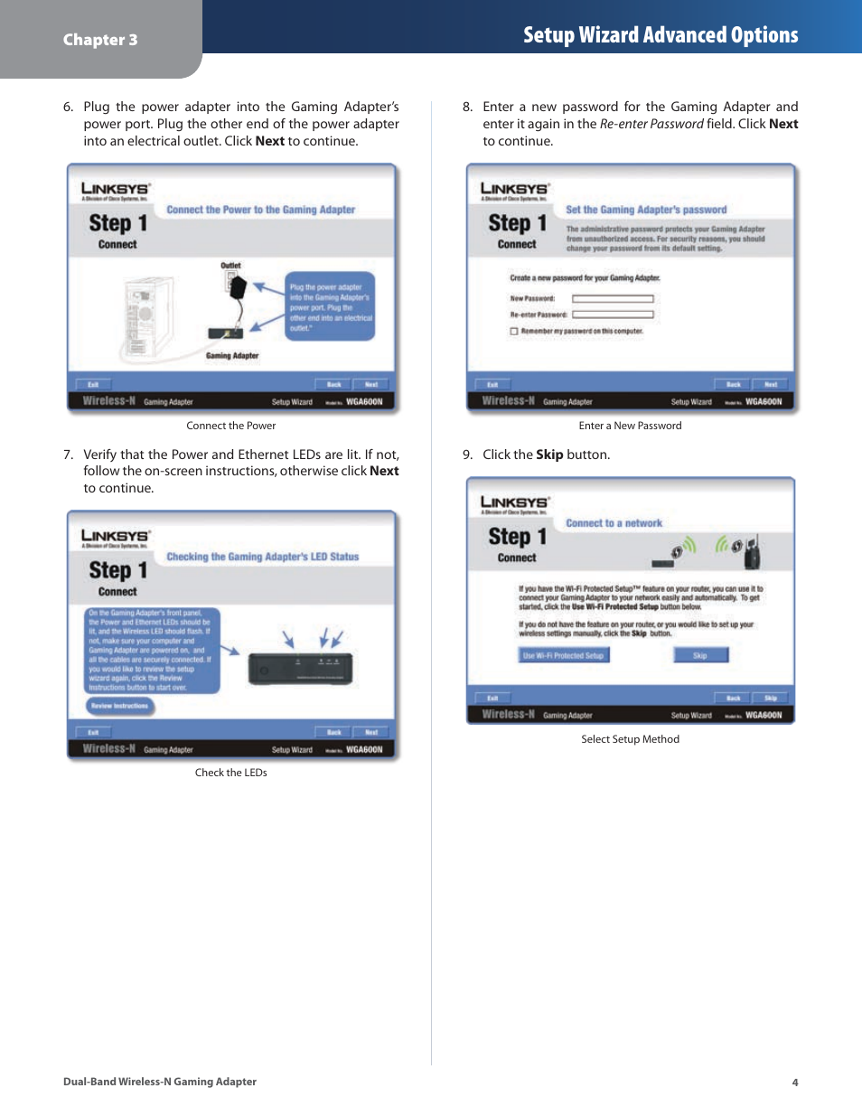 Setup wizard advanced options | Linksys ULTRA RANGE PLUS WGA600N User Manual | Page 7 / 30