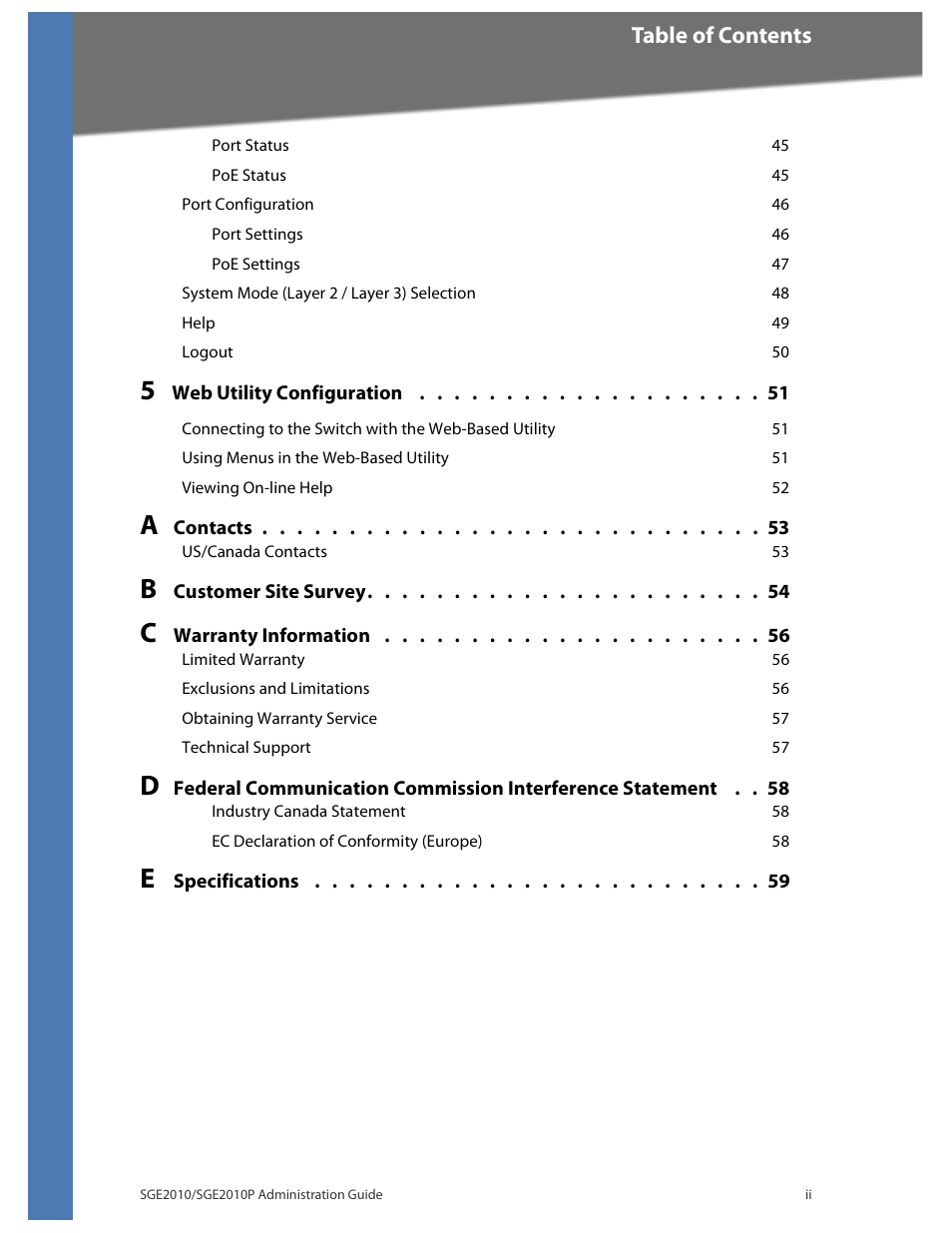 Linksys Ethernet SGE2010 User Manual | Page 3 / 66