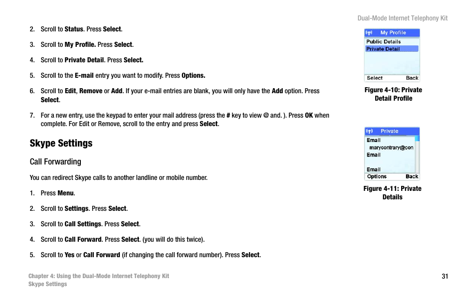 Skype settings | Linksys iPhone CIT400 User Manual | Page 39 / 106