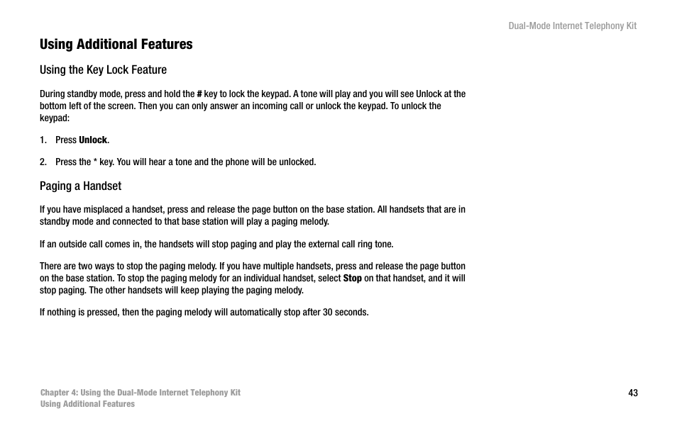 Using additional features | Linksys iPhone CIT400 User Manual | Page 51 / 106