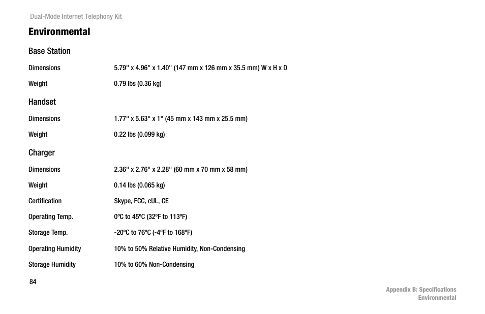 Environmental | Linksys iPhone CIT400 User Manual | Page 92 / 106