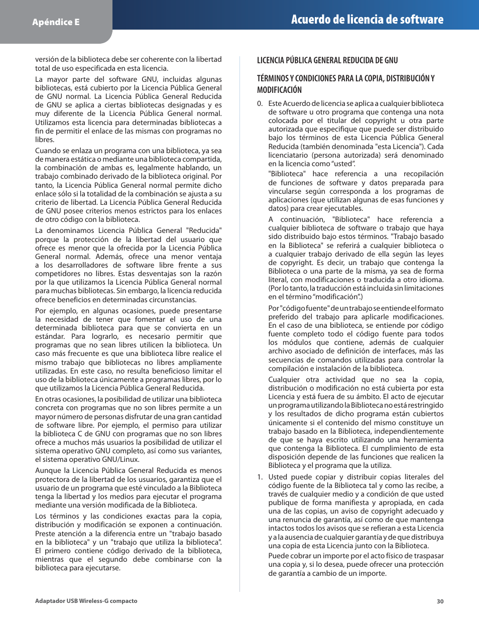Acuerdo de licencia de software | Linksys WUSB54GC User Manual | Page 139 / 324