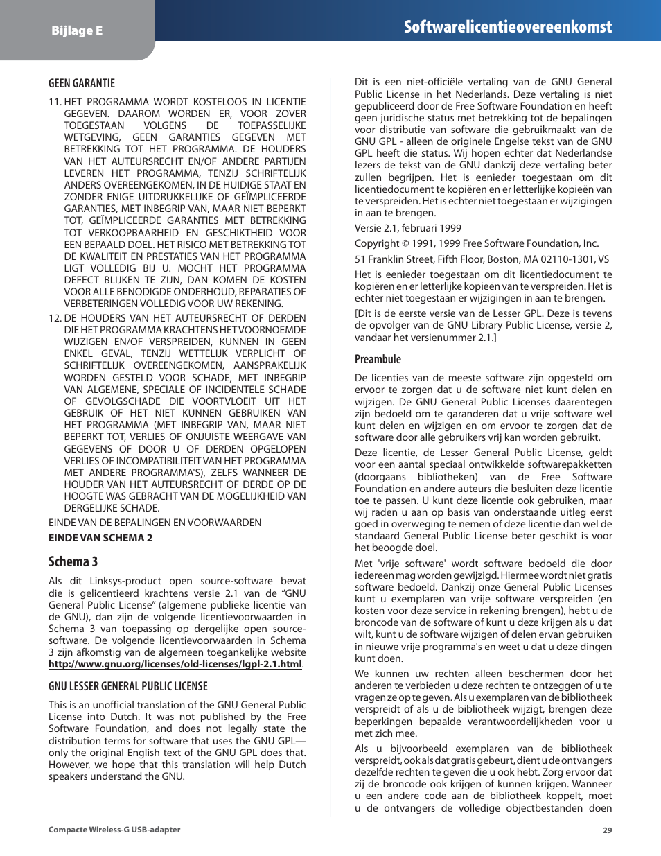 Softwarelicentieovereenkomst, Schema 3 | Linksys WUSB54GC User Manual | Page 246 / 324