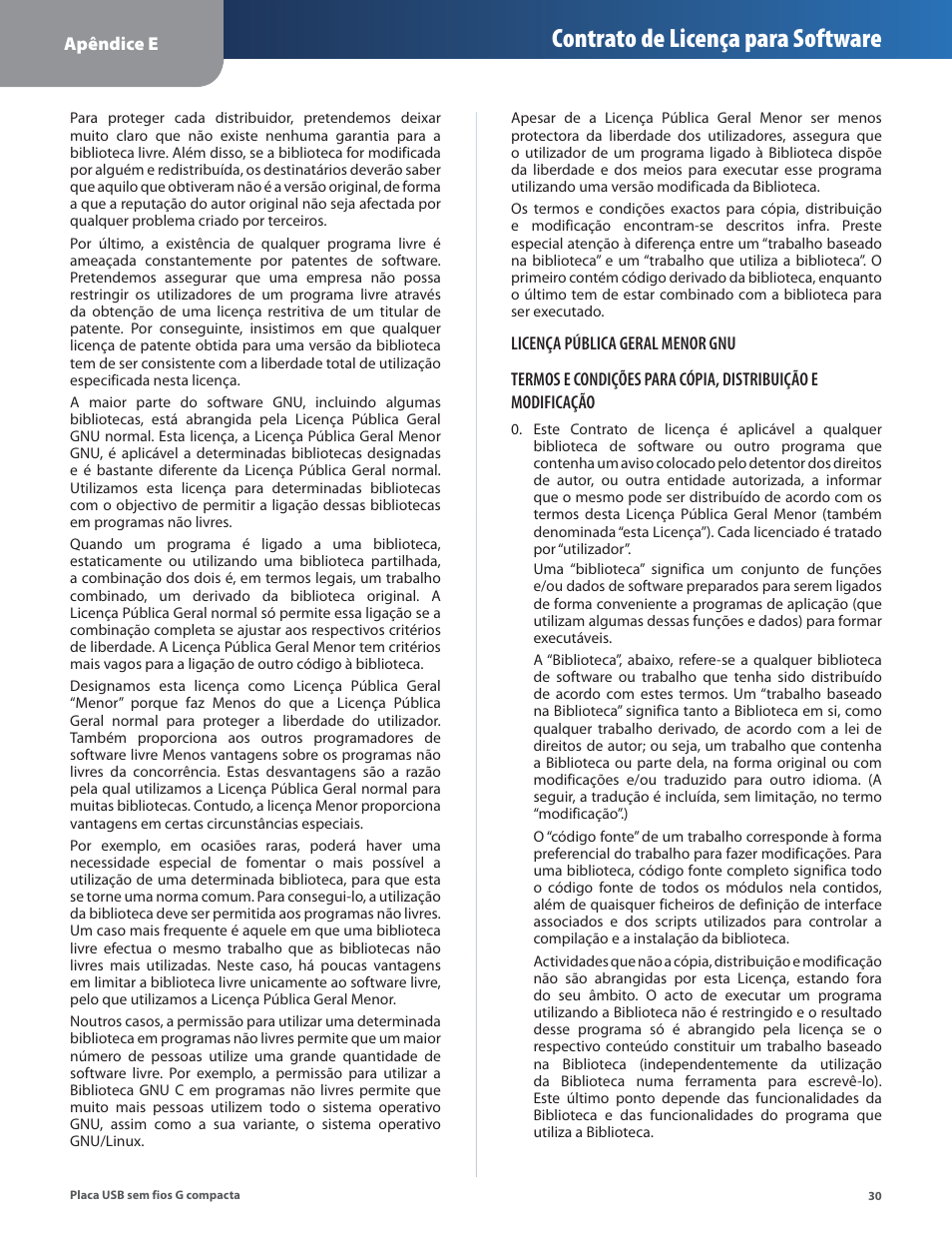 Contrato de licença para software | Linksys WUSB54GC User Manual | Page 283 / 324