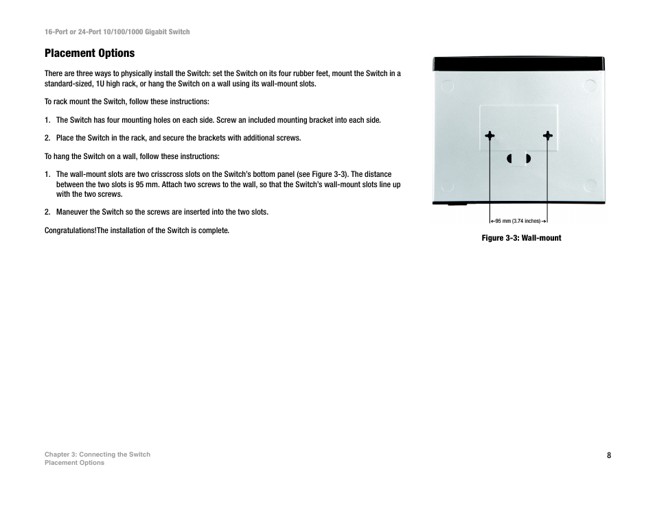 Placement options | Linksys SR2024C User Manual | Page 12 / 26