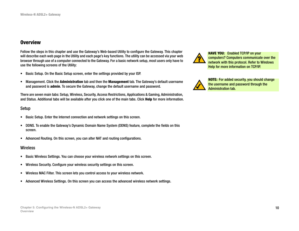Overview | Linksys WAG300N User Manual | Page 16 / 98
