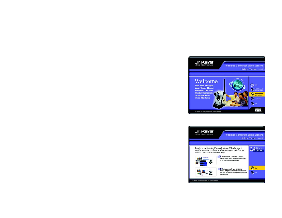 Setup wizard | Linksys WVC11B User Manual | Page 17 / 87