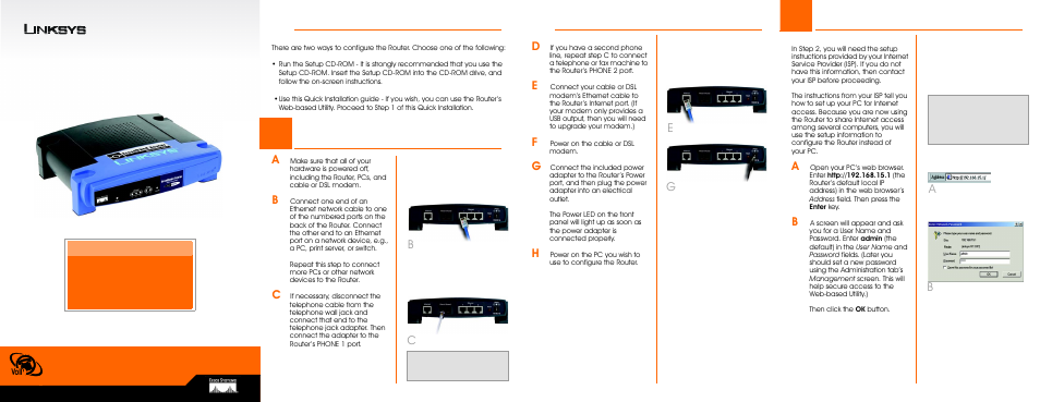 Linksys Broadband Router with 2 Phone Ports RT31P2-VU User Manual | 2 pages