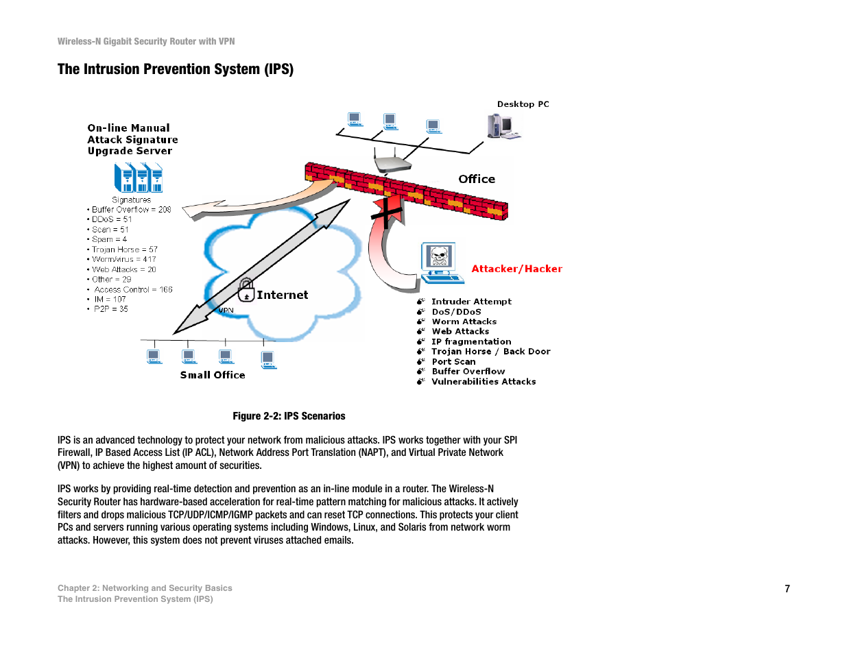 The intrusion prevention system (ips) | Linksys WRVS4400N User Manual | Page 15 / 134