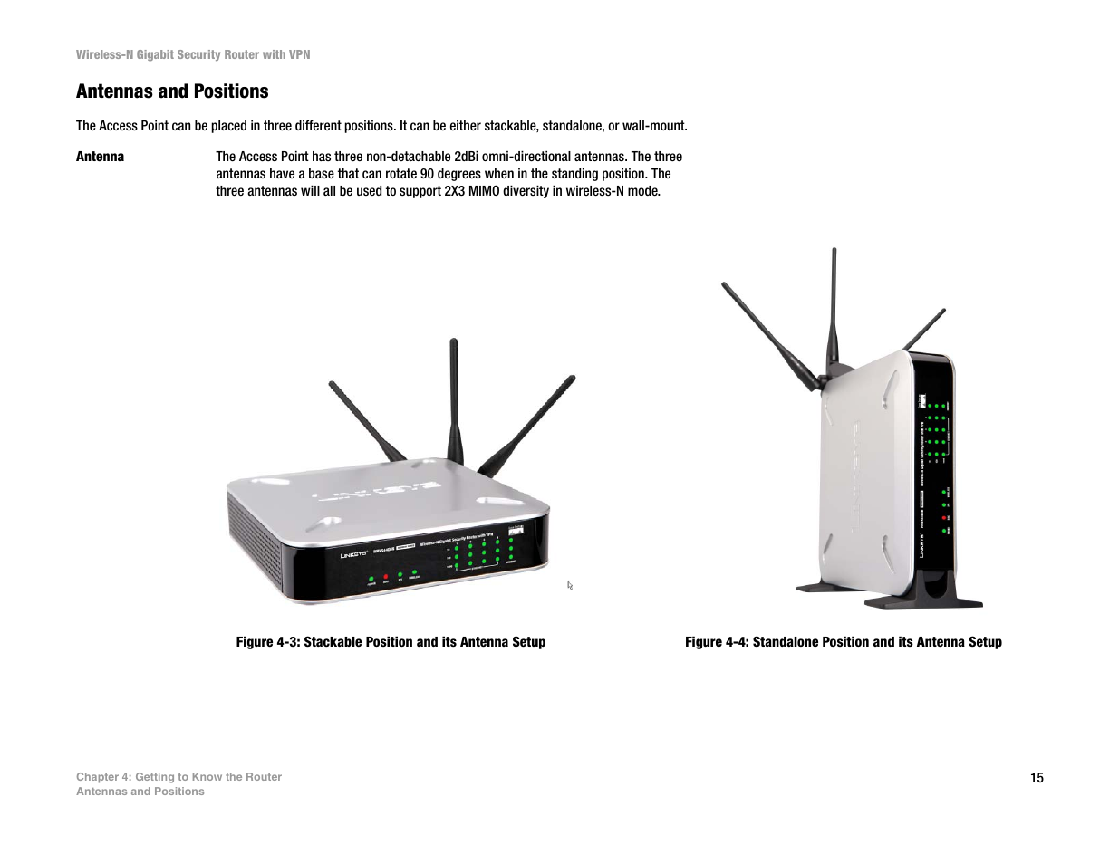 Antennas and positions | Linksys WRVS4400N User Manual | Page 23 / 134