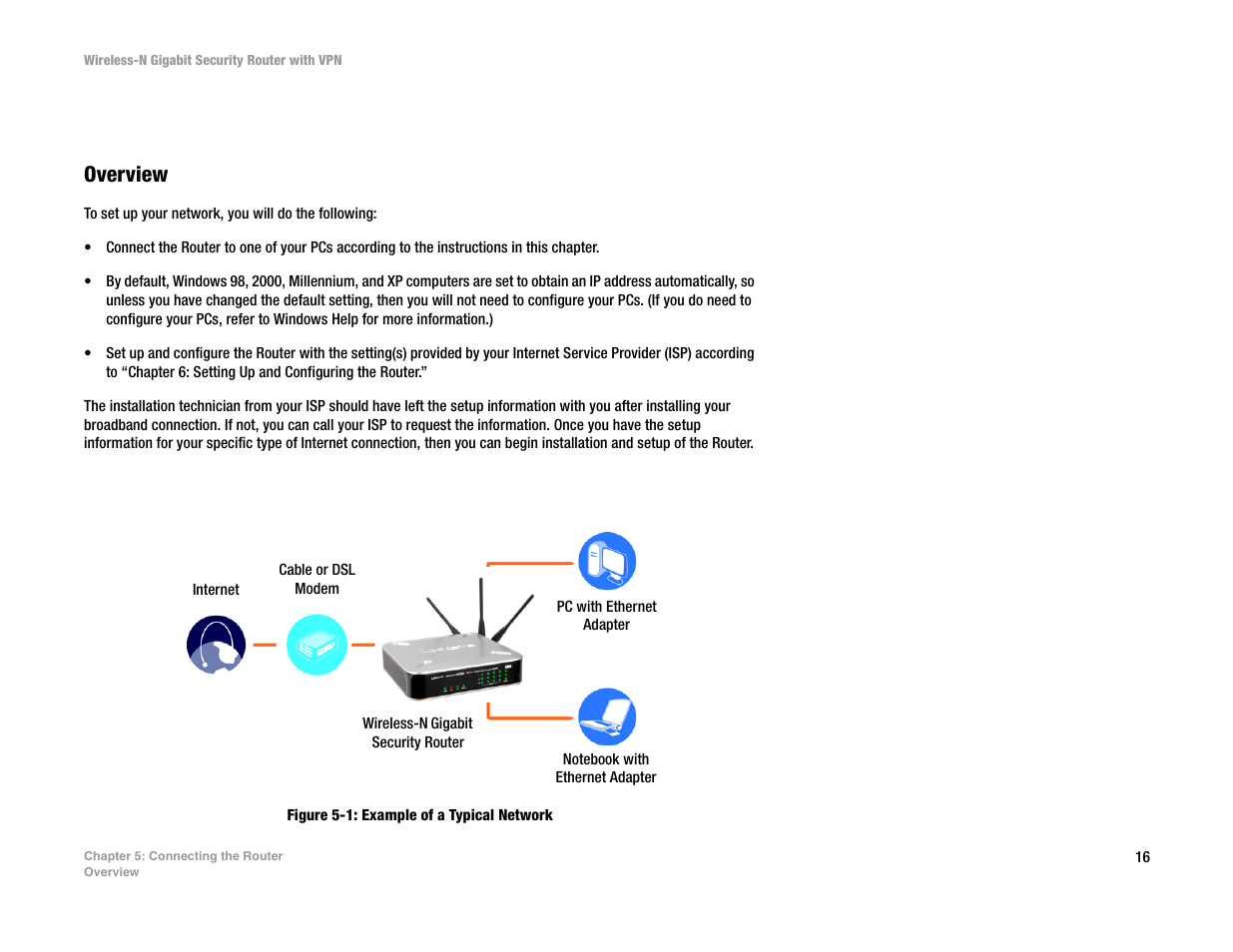 Chapter 5: connecting the router, Overview | Linksys WRVS4400N User Manual | Page 24 / 134