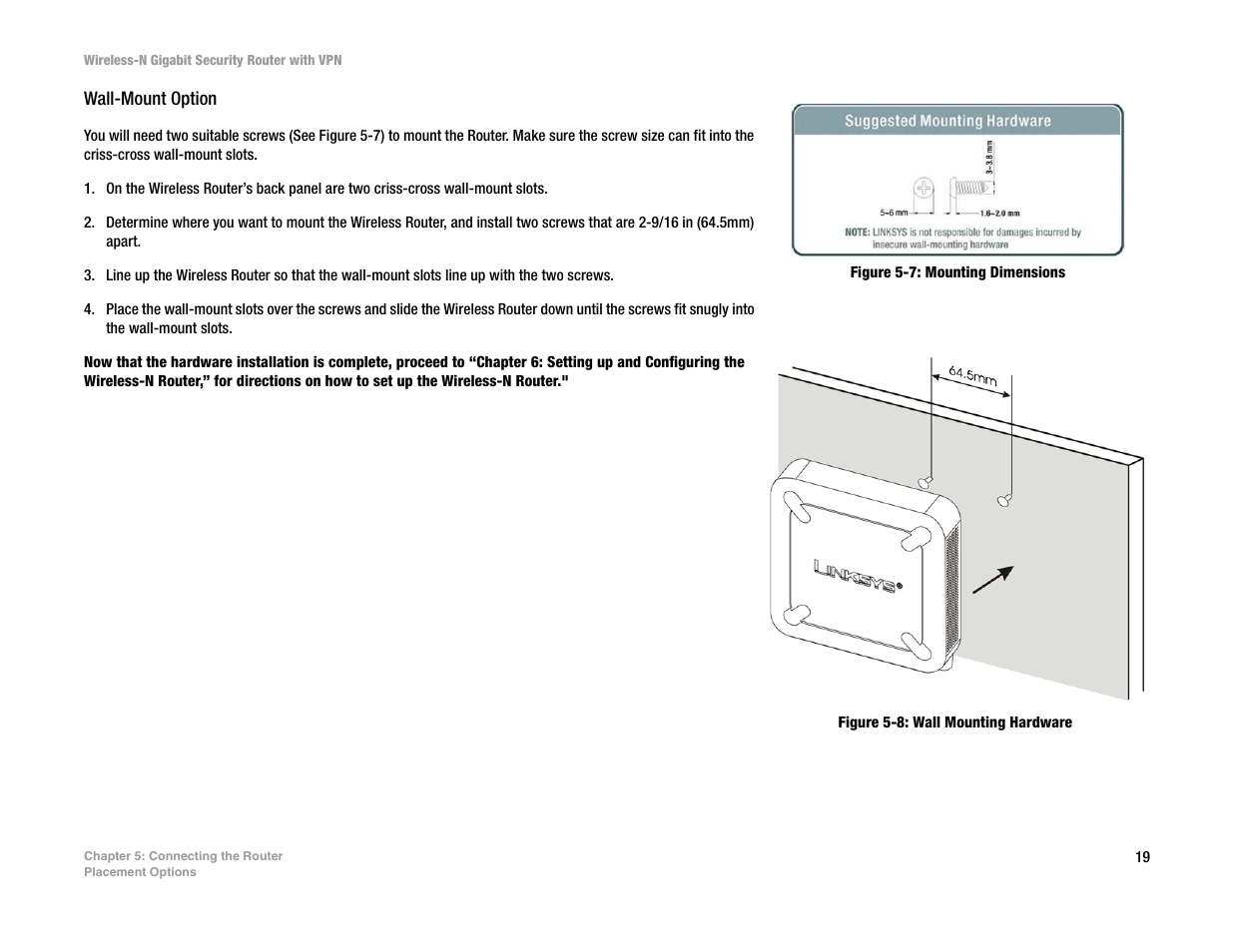 Wall-mount option | Linksys WRVS4400N User Manual | Page 27 / 134