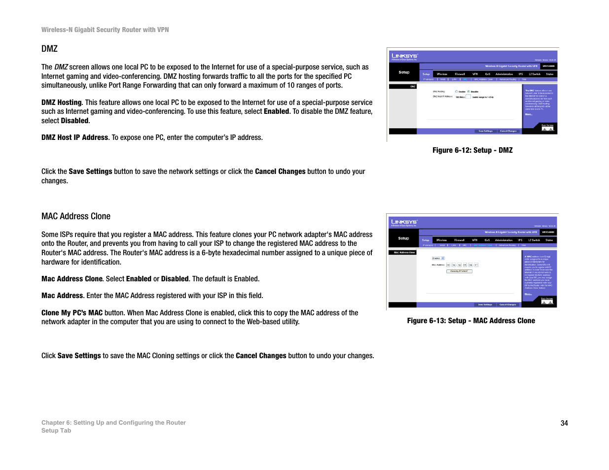 Mac address clone | Linksys WRVS4400N User Manual | Page 42 / 134