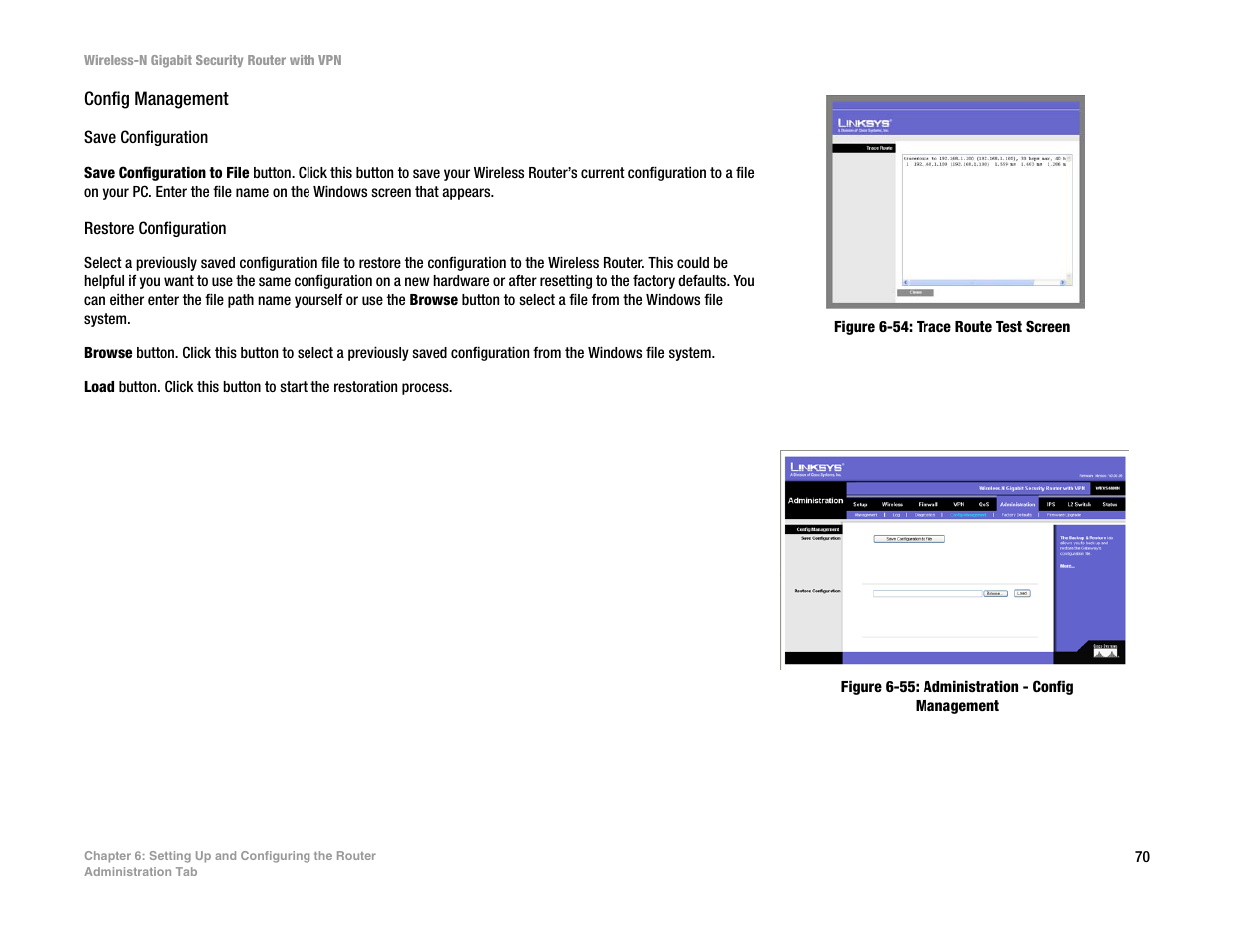 Config management | Linksys WRVS4400N User Manual | Page 78 / 134