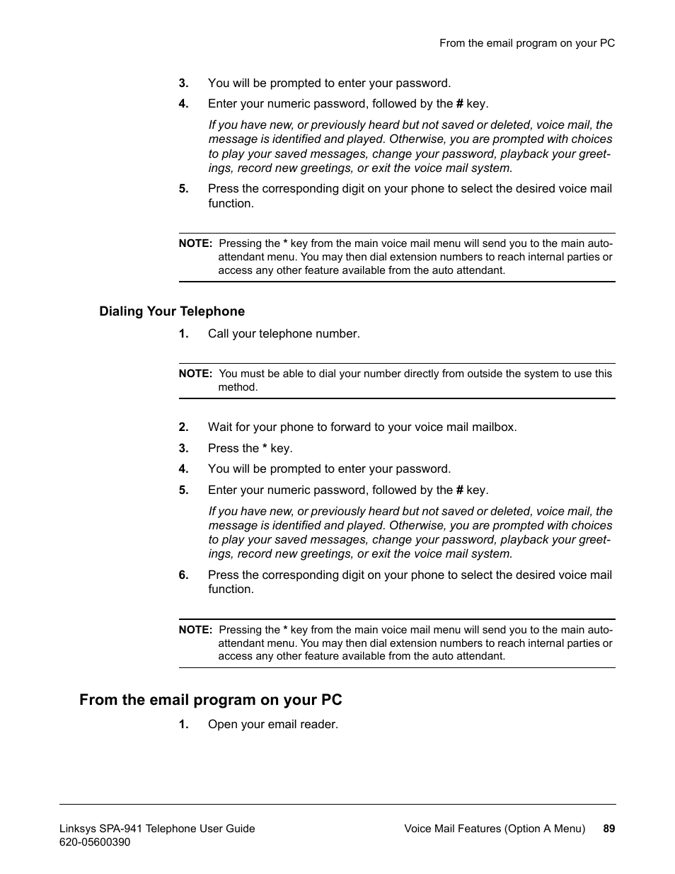Dialing your telephone, From the email program on your pc | Linksys SPA-941 User Manual | Page 101 / 164