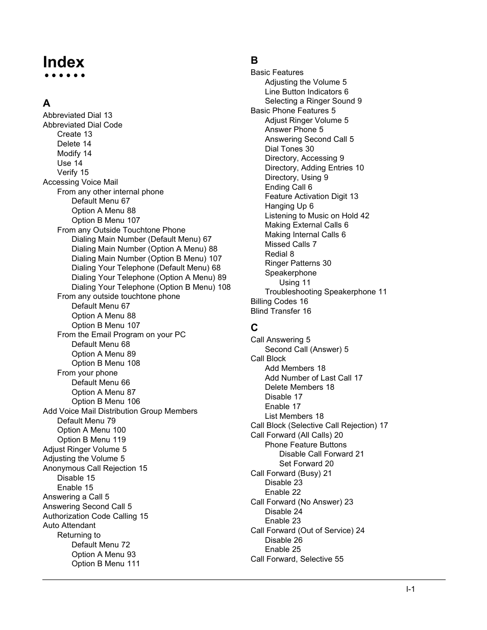 Index, Index 1 | Linksys SPA-941 User Manual | Page 153 / 164
