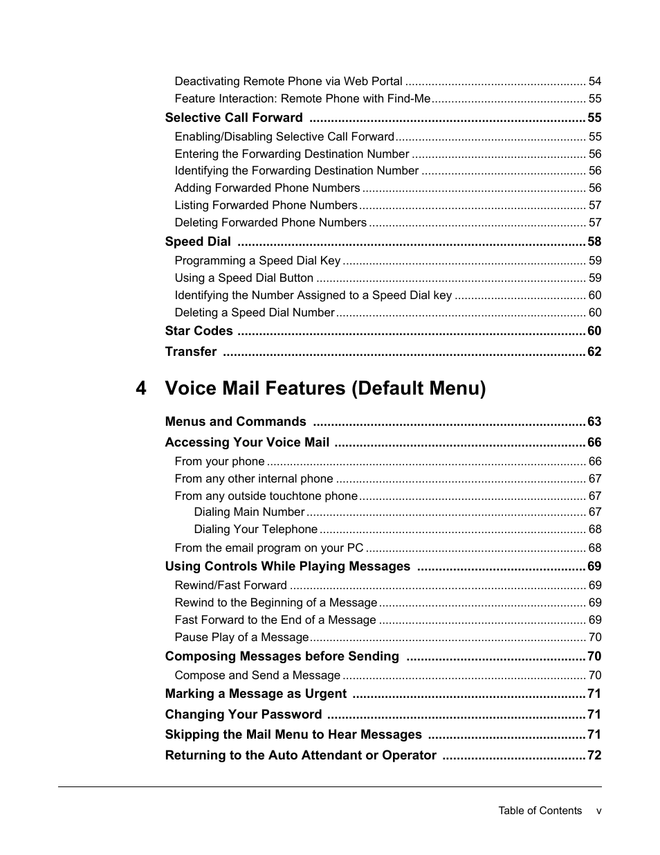 4 voice mail features (default menu) | Linksys SPA-941 User Manual | Page 7 / 164