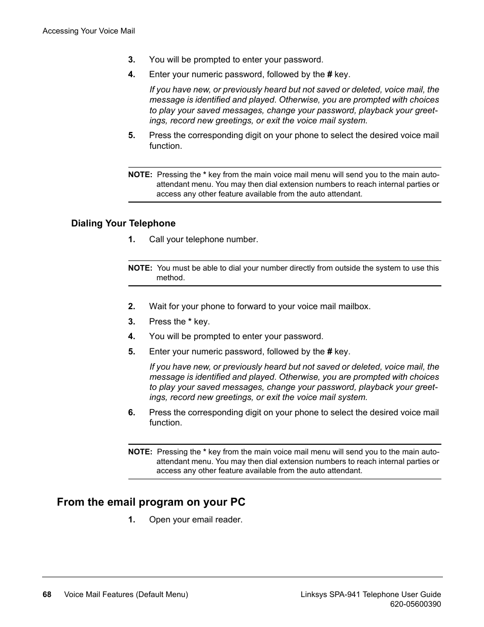 Dialing your telephone, From the email program on your pc | Linksys SPA-941 User Manual | Page 80 / 164