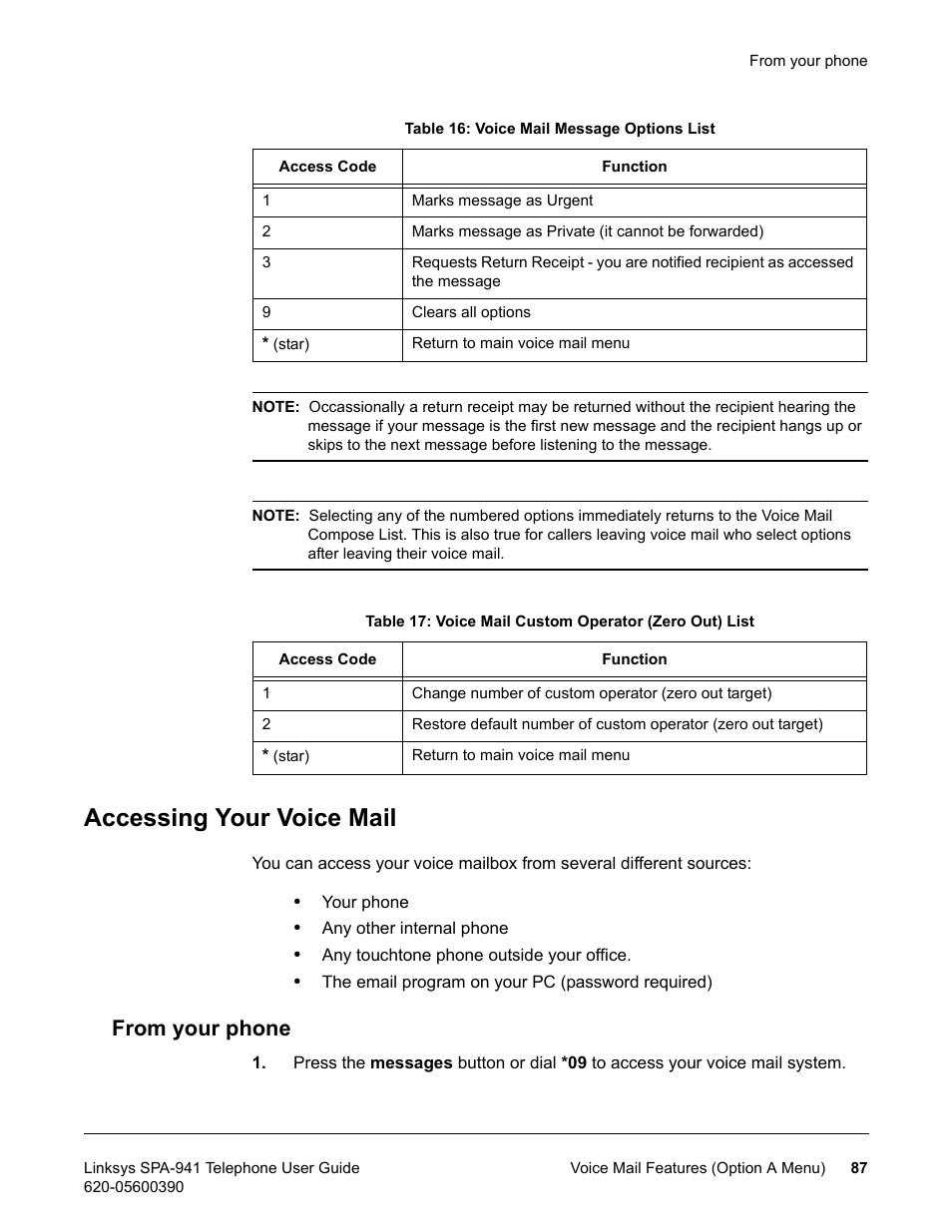 Accessing your voice mail, From your phone | Linksys SPA-941 User Manual | Page 99 / 164