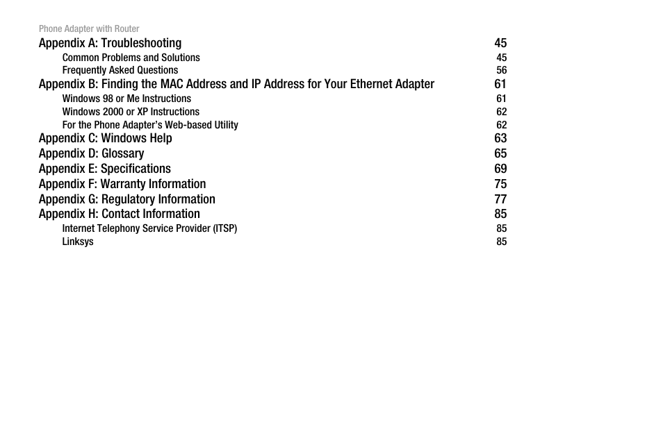 Linksys SPA2102 User Manual | Page 6 / 96