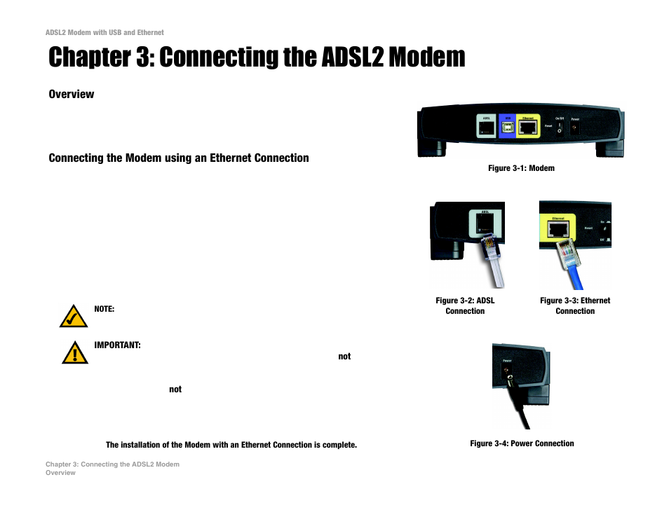 Chapter 3: connecting the adsl2 modem | Linksys ADSL2MUE User Manual | Page 11 / 46