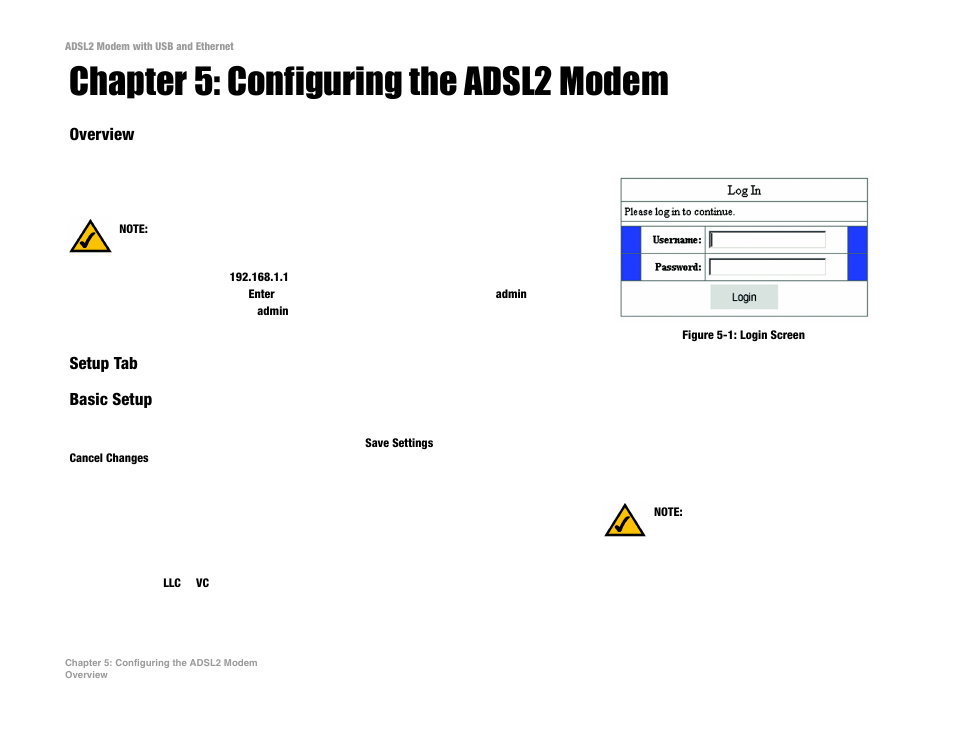Chapter 5: configuring the adsl2 modem | Linksys ADSL2MUE User Manual | Page 19 / 46