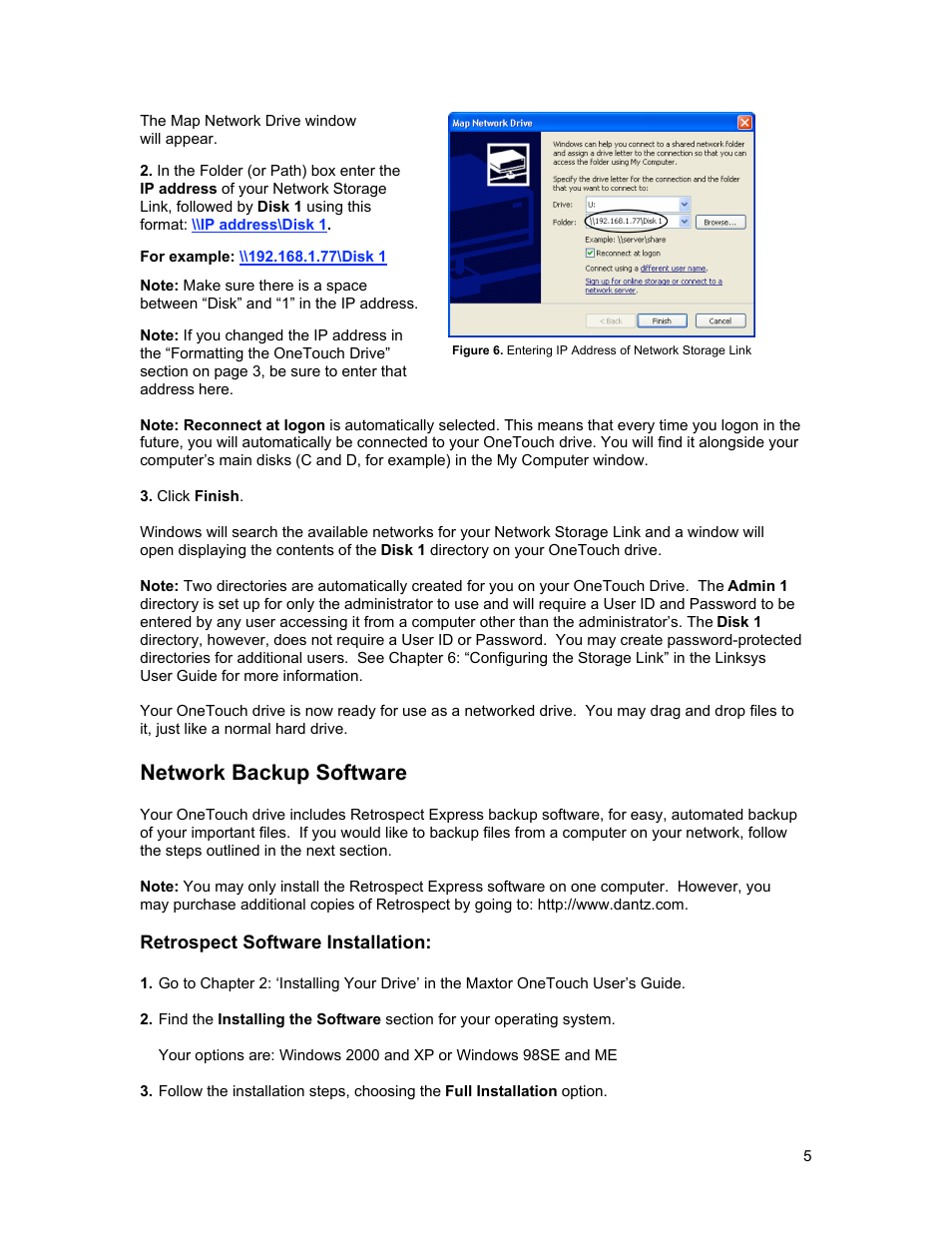 Network backup software | Linksys LKG0F755E User Manual | Page 5 / 7