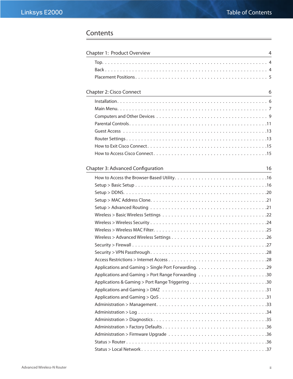 Linksys E2000 User Manual | Page 2 / 59