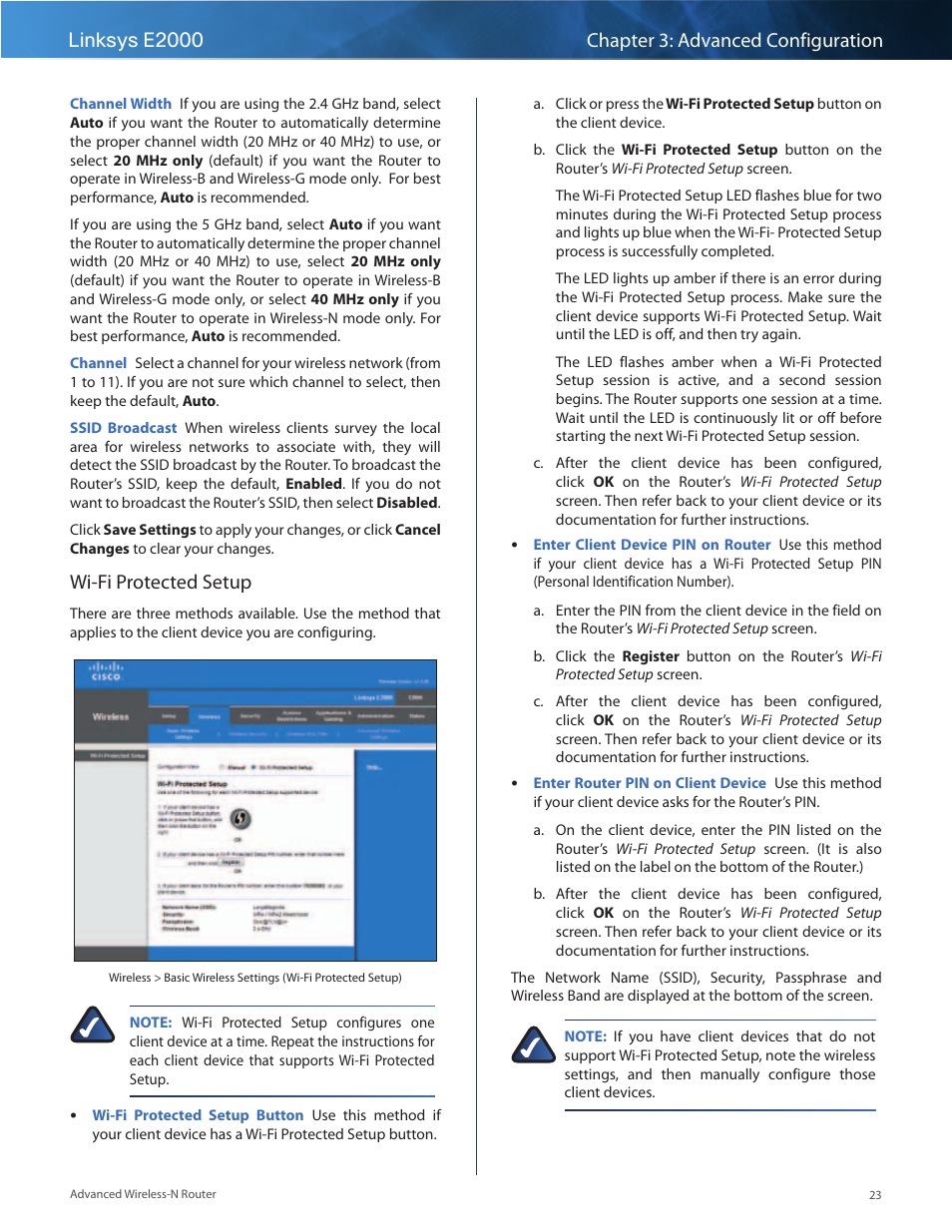 Wi-fi protected setup | Linksys E2000 User Manual | Page 23 / 59