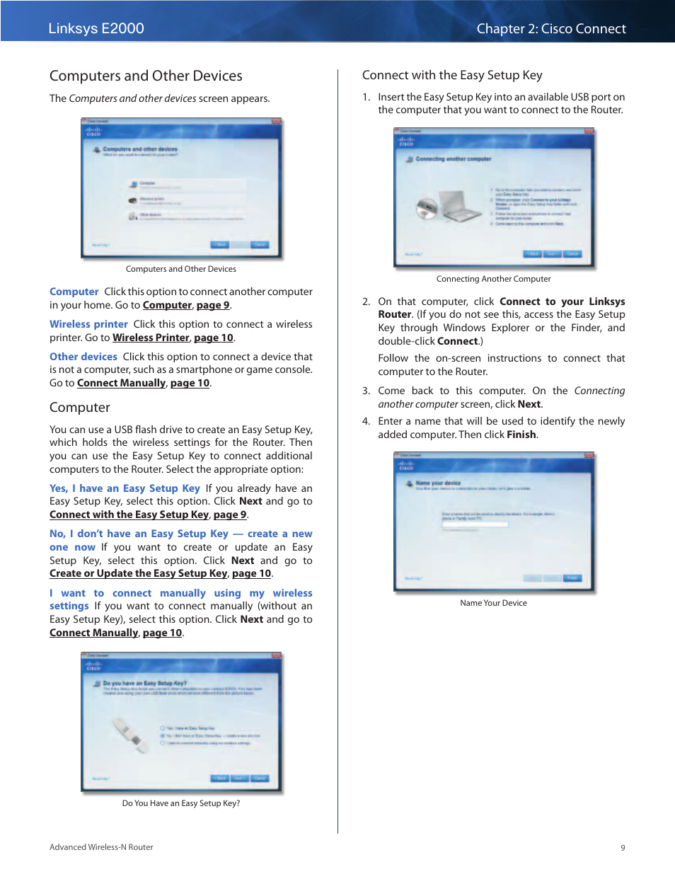 Computers and other devices, Computer | Linksys E2000 User Manual | Page 9 / 59