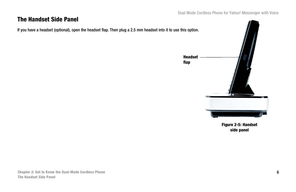 The handset side panel | Linksys CIT310 User Manual | Page 12 / 70