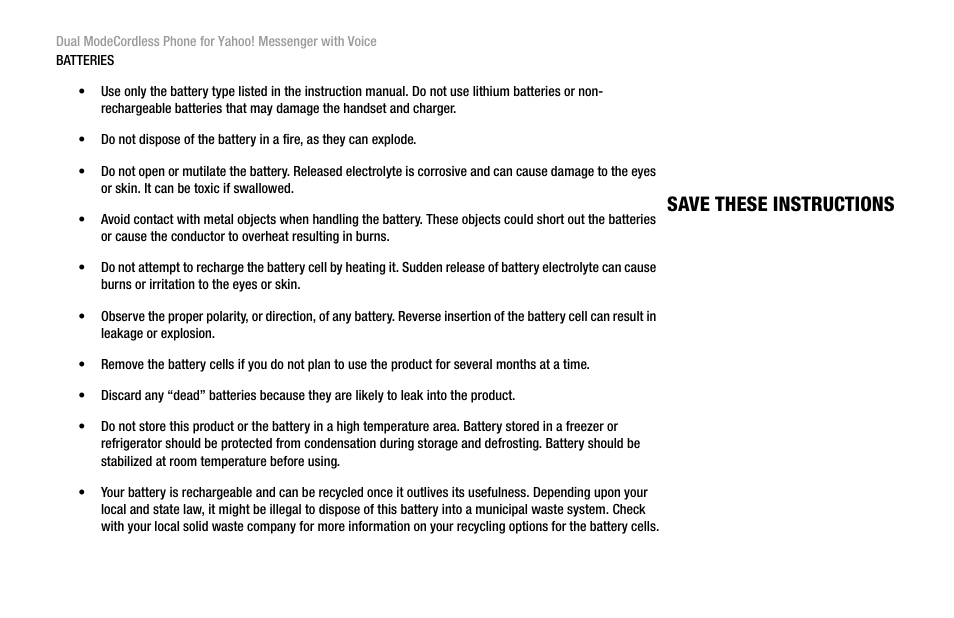 Save these instructions | Linksys CIT310 User Manual | Page 4 / 70