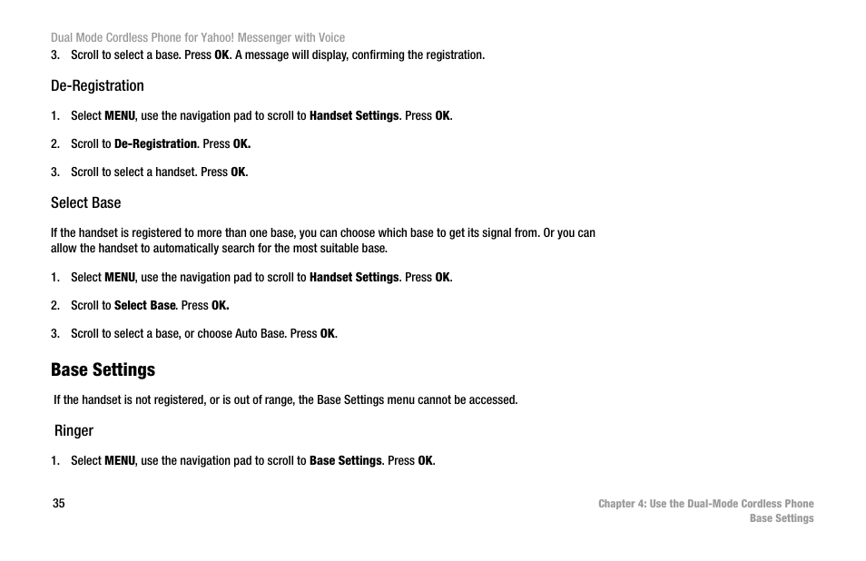 Base settings | Linksys CIT310 User Manual | Page 41 / 70