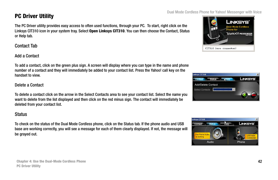 Pc driver utility | Linksys CIT310 User Manual | Page 48 / 70