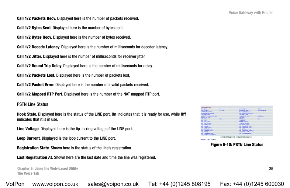 Figure 6-10: pstn line status | Linksys SPA3102 User Manual | Page 43 / 100