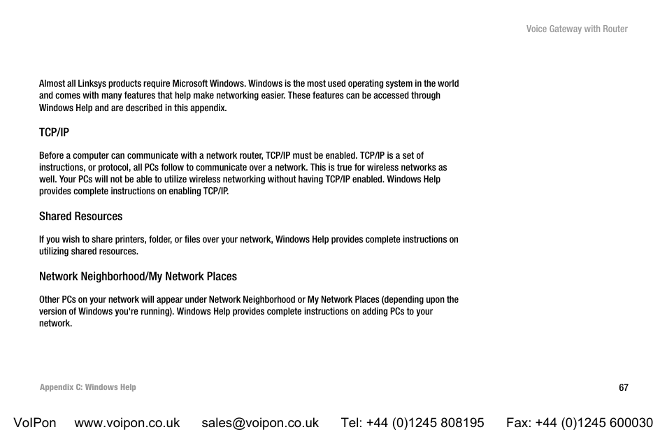 Appendix c: windows help | Linksys SPA3102 User Manual | Page 75 / 100