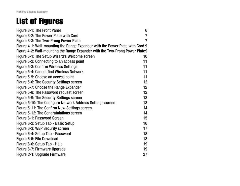 List of figures | Linksys Network Router User Manual | Page 3 / 42