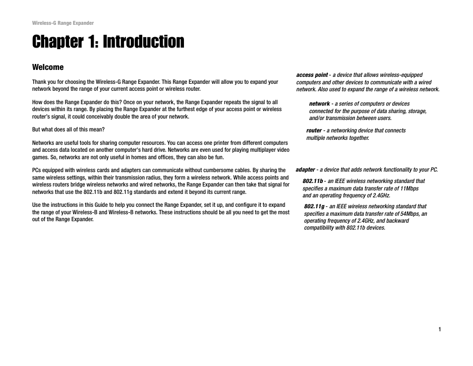 Chapter 1: introduction | Linksys Network Router User Manual | Page 4 / 42