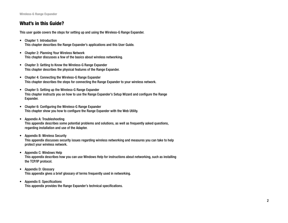 What’s in this guide | Linksys Network Router User Manual | Page 5 / 42