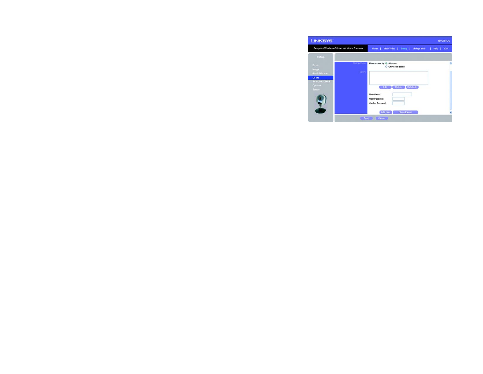 Linksys COMPACT WIRELESS-G INTERNET VIDEO CAMERA WVC54GC User Manual | Page 61 / 92