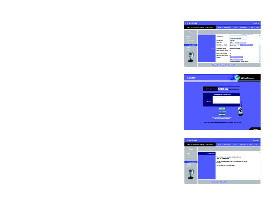 Linksys COMPACT WIRELESS-G INTERNET VIDEO CAMERA WVC54GC User Manual | Page 63 / 92